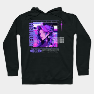 neonish cyberpunk girl Hoodie